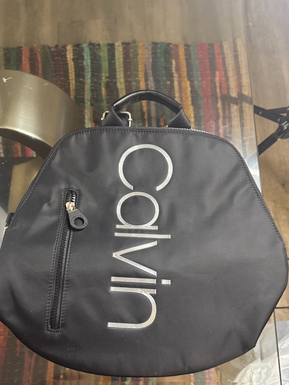 Calvin Klein Black Nylon Round-Top Backpack